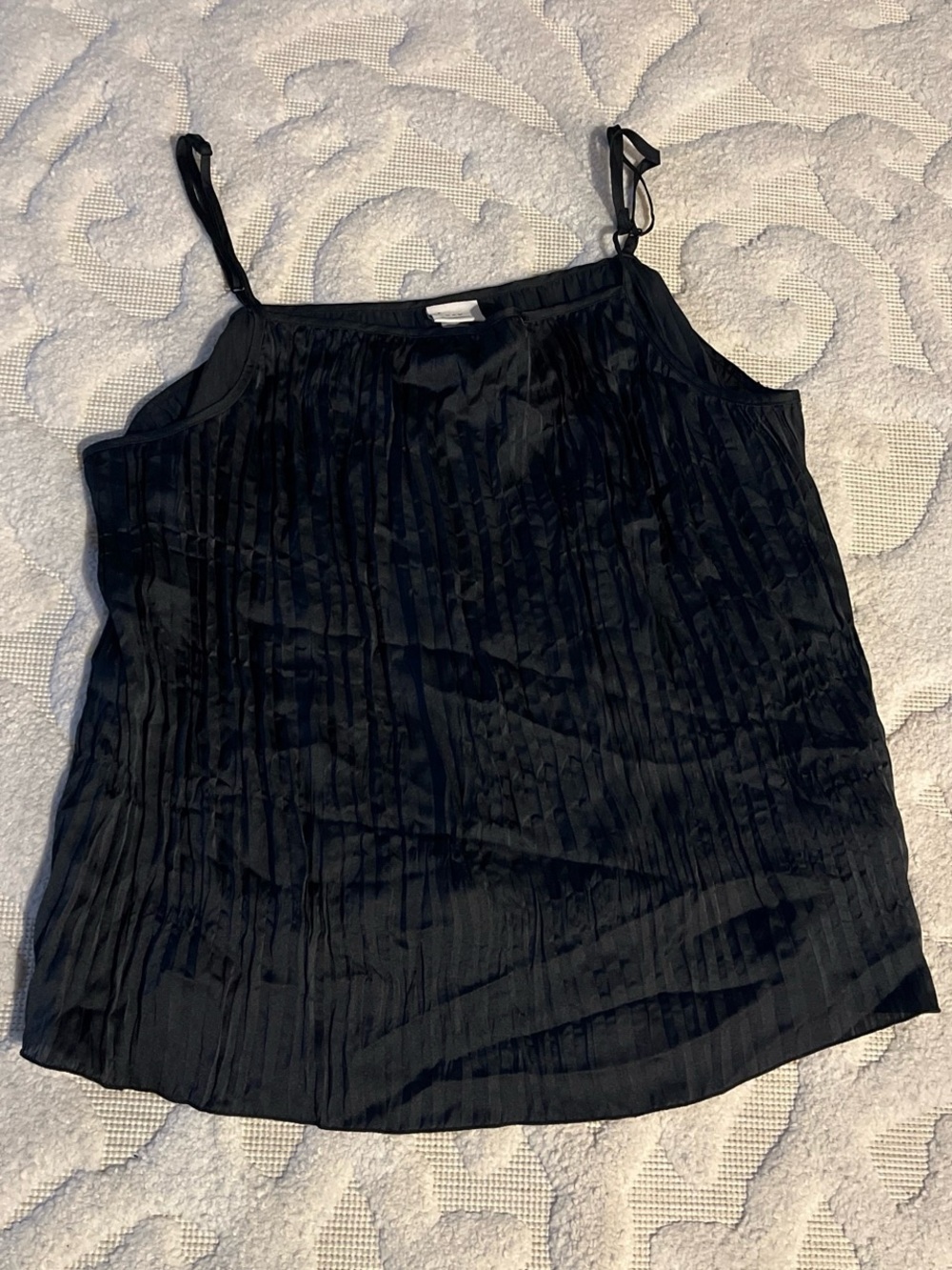 a new day Black Pleated Tie-Strap Camisole Tank